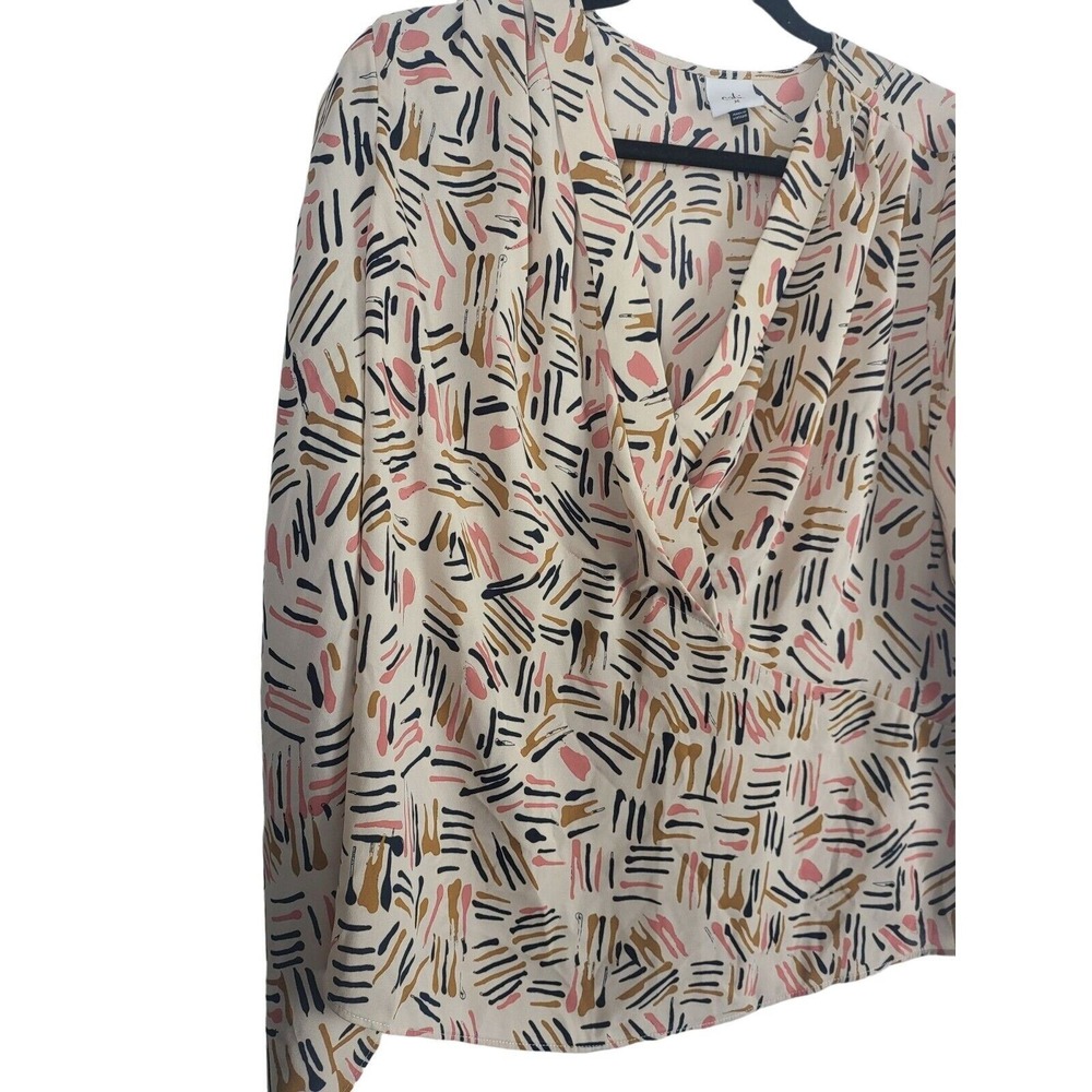 Cabi Artsy Blouse M‎ Womens multicolor Shoulder Pads Long Sleeve Art To Wear - Picture 3 of 9
